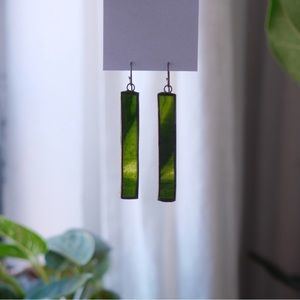 Vintage Green Glass Earrings